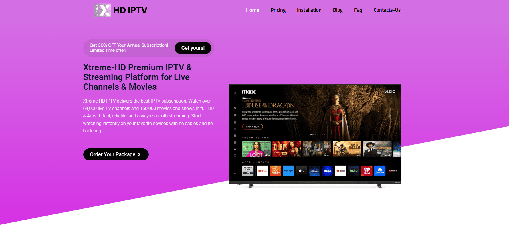 xtreme hd iptv home page