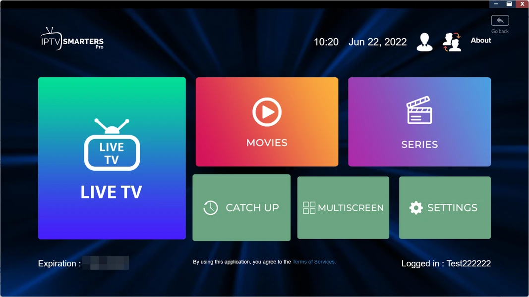 iptv smarters pro menu